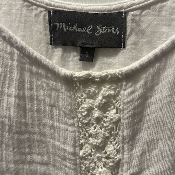 Small Linen Dress - White Michael Stars Dress - Picture 3 of 5